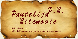 Pantelija Milenović vizit kartica